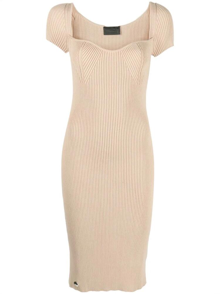 Philipp Plein rib-knit midi dress - Neutrals Cover