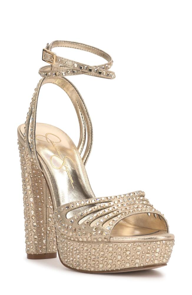 Jessica Simpson Iralin Ankle Strap Platform Sandal in Champagne Cover