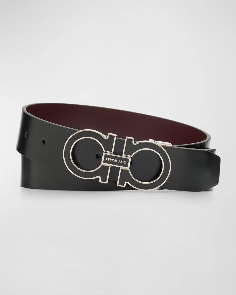 Ferragamo Men's Double Adjustable Leather Belt Cover