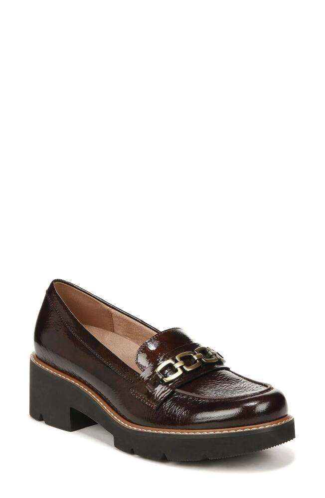 Naturalizer Diedre Lug Platform Loafer in Cinnamon Brown Leather Cover