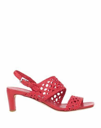 Del Carlo Woman Sandals Red Leather Cover