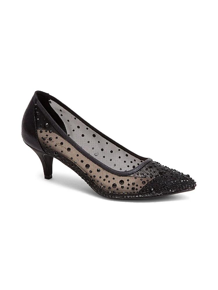 Lady Couture Women's Silk Embellished Pumps - Black Cover