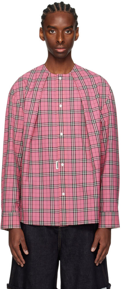 ADER error Pink Check Shirt Cover