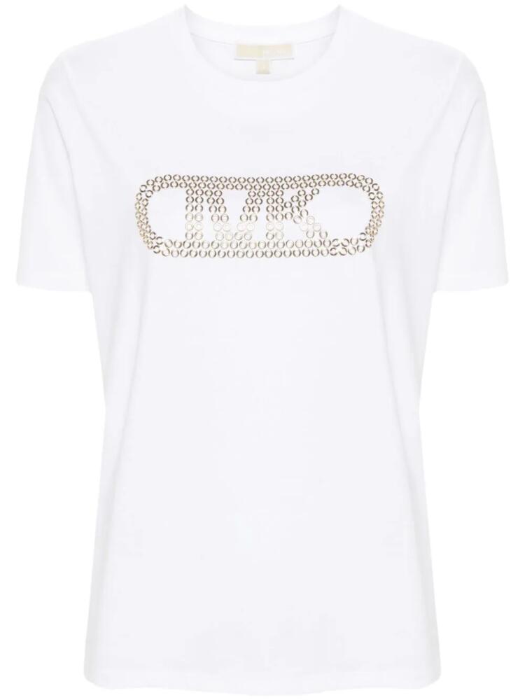 Michael Michael Kors logo-embellished organic cotton T-shirt - White Cover