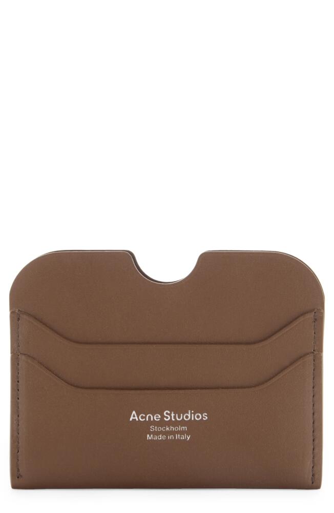 Acne Studios Large Elmas Leather Card Holder in Camel Brown Cover