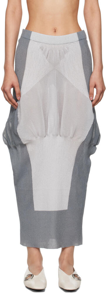 ISSEY MIYAKE Gray Shaped Nude Maxi Skirt Cover