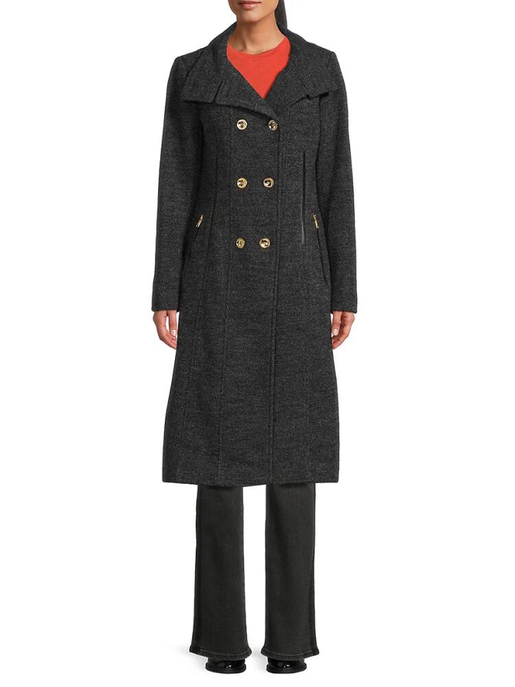 Guess Women's Wool Blend Trench Coat - Charcoal Cover