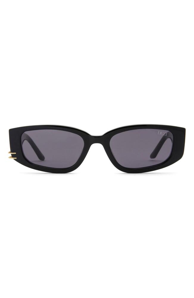 DEZI Cuffed 53mm Square Sunglasses in Black /Gold Midnight Smoke Cover