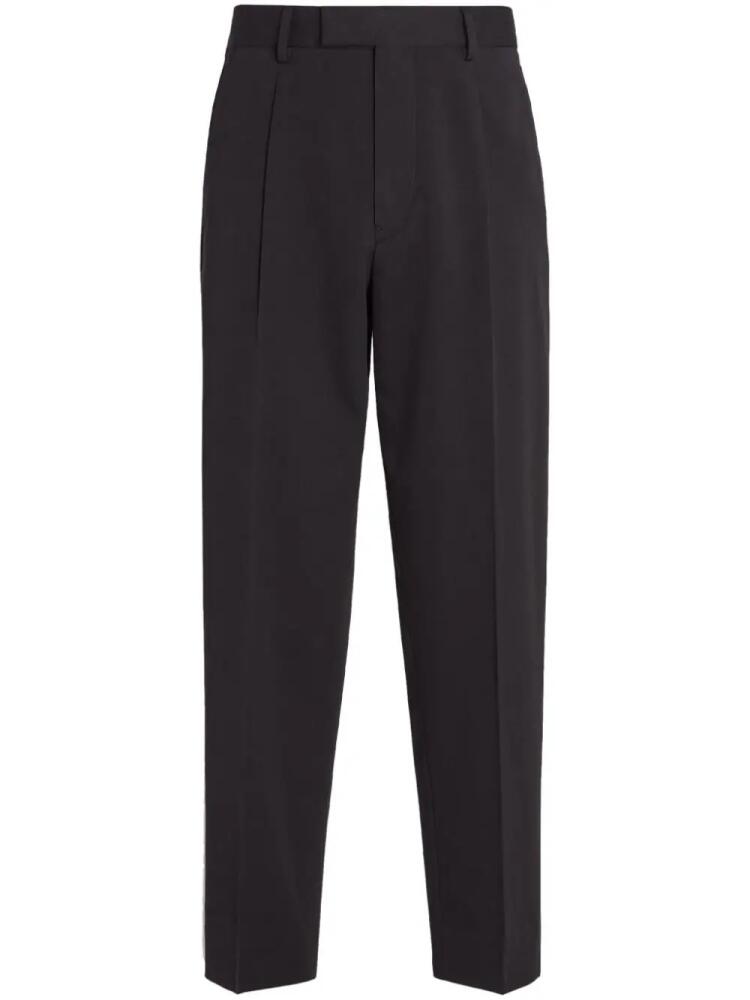 Zegna cotton-blend tapered trousers - Brown Cover