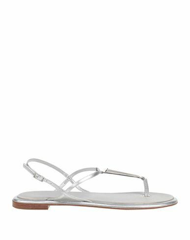 Giorgio Armani Woman Thong sandal Silver Leather Cover