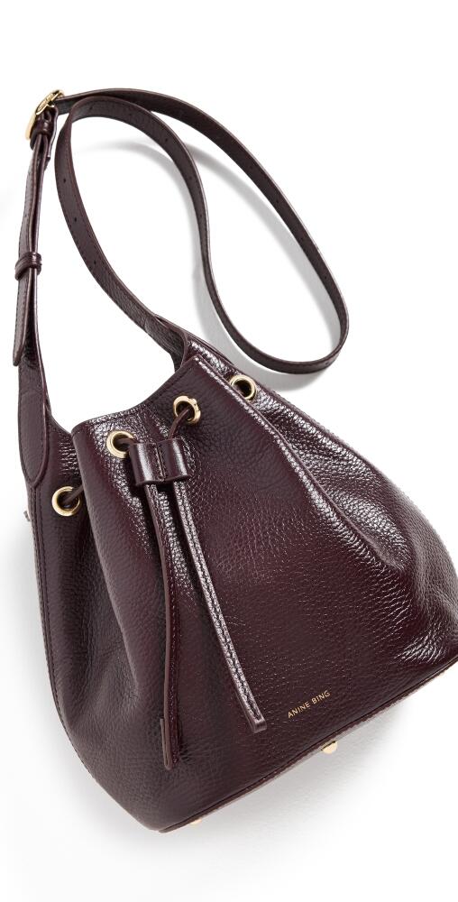 ANINE BING Mini Alana Bucket Bag Burgundy Cover