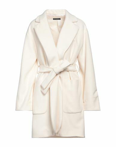 Biancoghiaccio Woman Coat Ivory Polyester, Viscose Cover