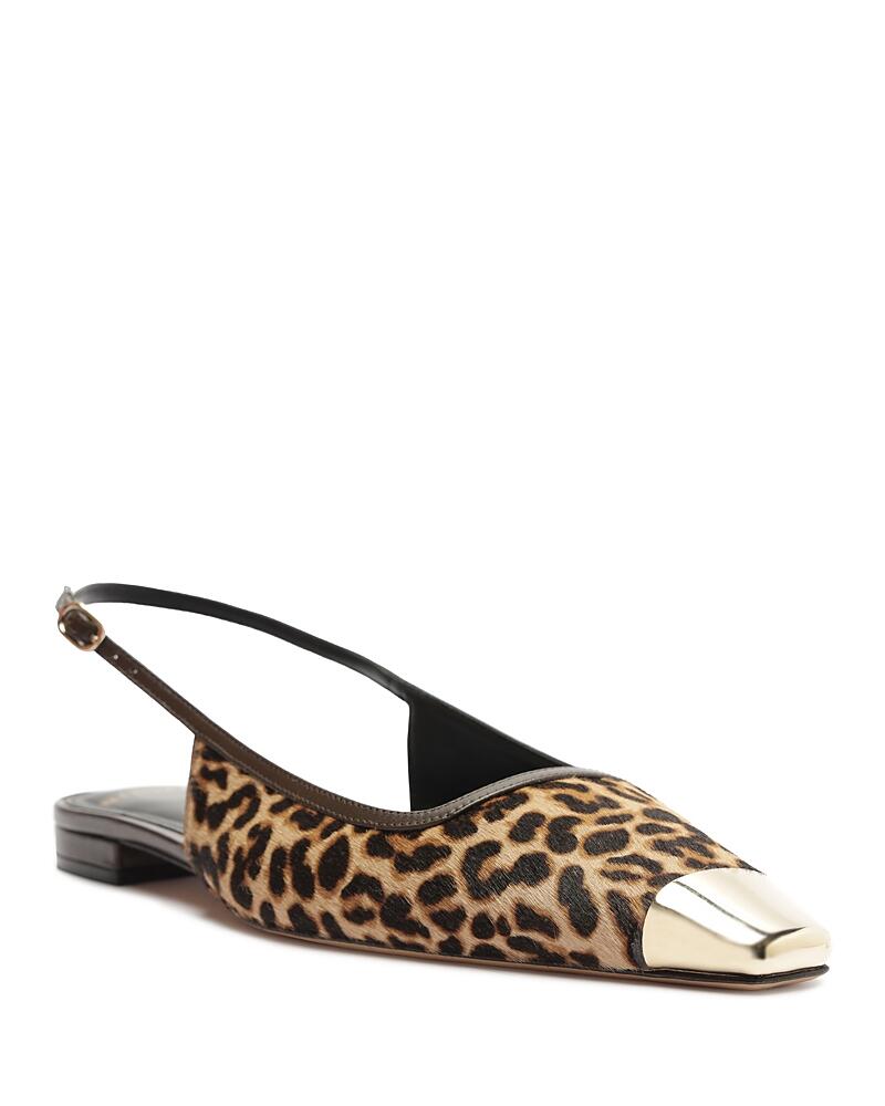 Alexandre Birman Women's Olivia Animal Print Calf Hair Slingback Flats Cover