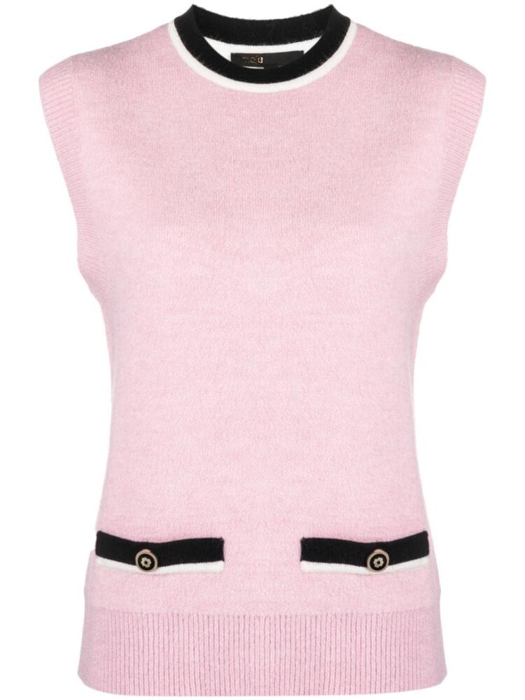 Maje Clover-detail sleeveless jumper - Pink Cover