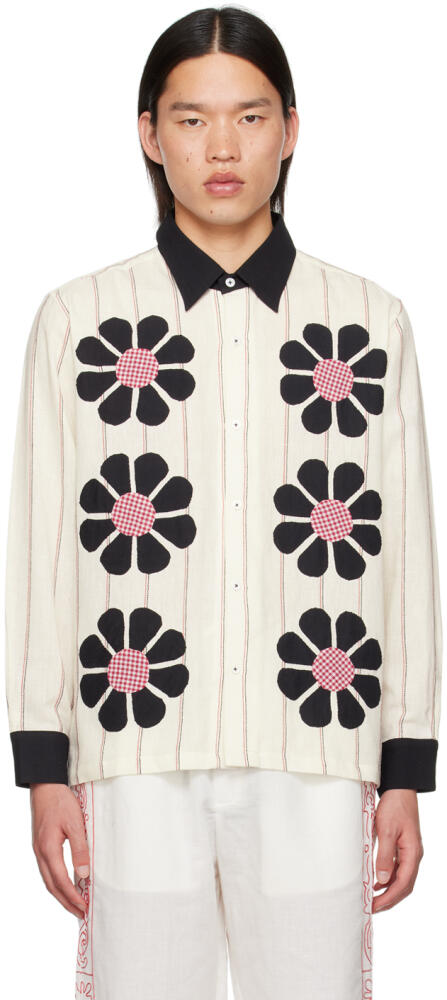 HARAGO SSENSE Exclusive Off-White & Black Appliqué Shirt Cover