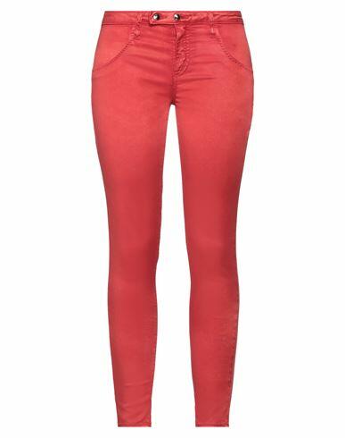 Cycle Woman Pants Red Lyocell, Cotton, Elastane Cover