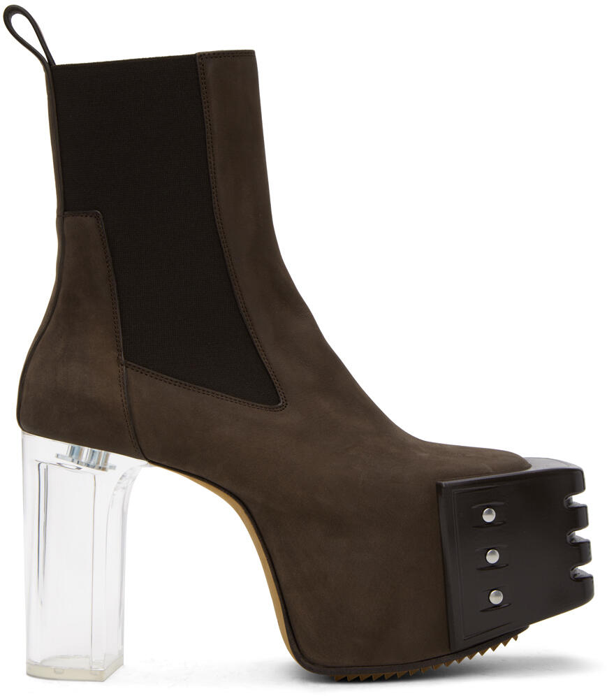 Rick Owens Brown Grilled Chelsea Boots Cover