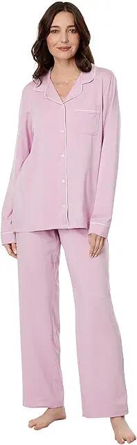 L.L.Bean Super Soft Shrink-Free Button Front Pajama Set (Pale Mauve) Women's Pajama Sets Cover