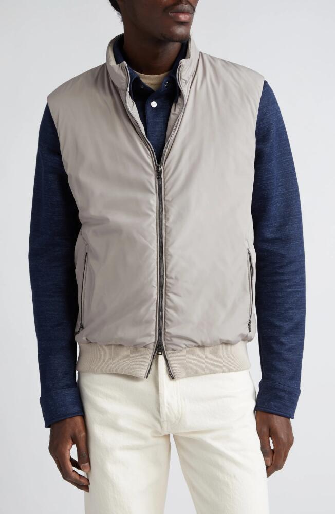 Herno Mixed Media Zip Vest in Taupe Cover