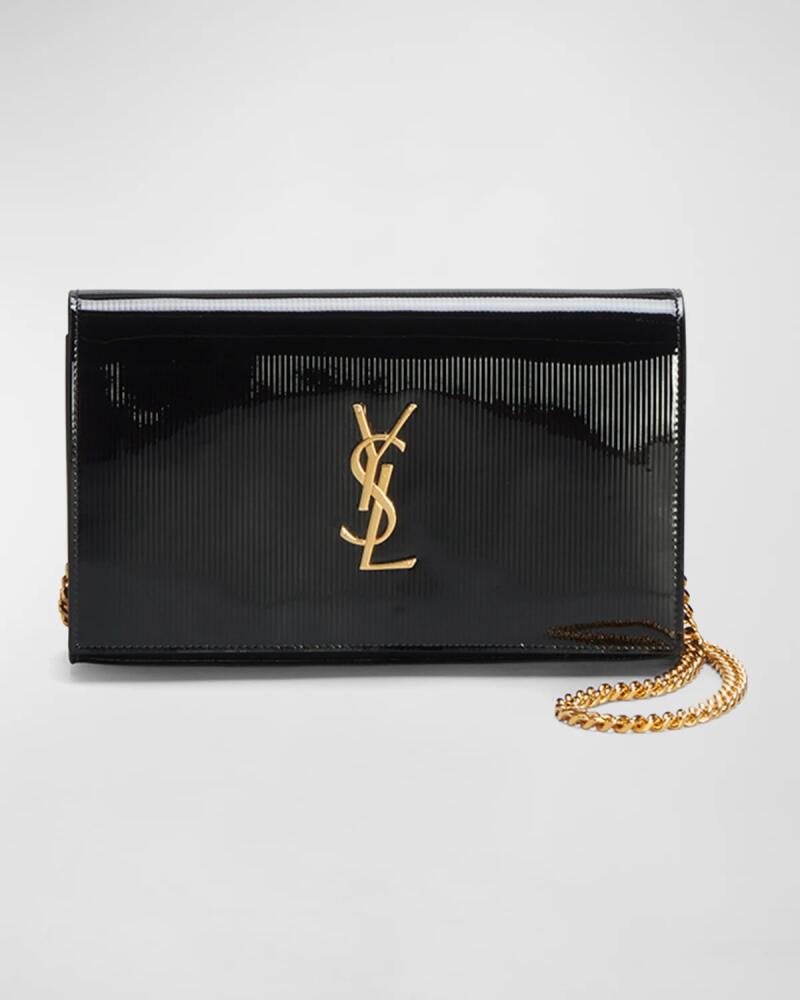 Saint Laurent Kate Medium YSL Wallet on Chain in Ribbed Leather Cover