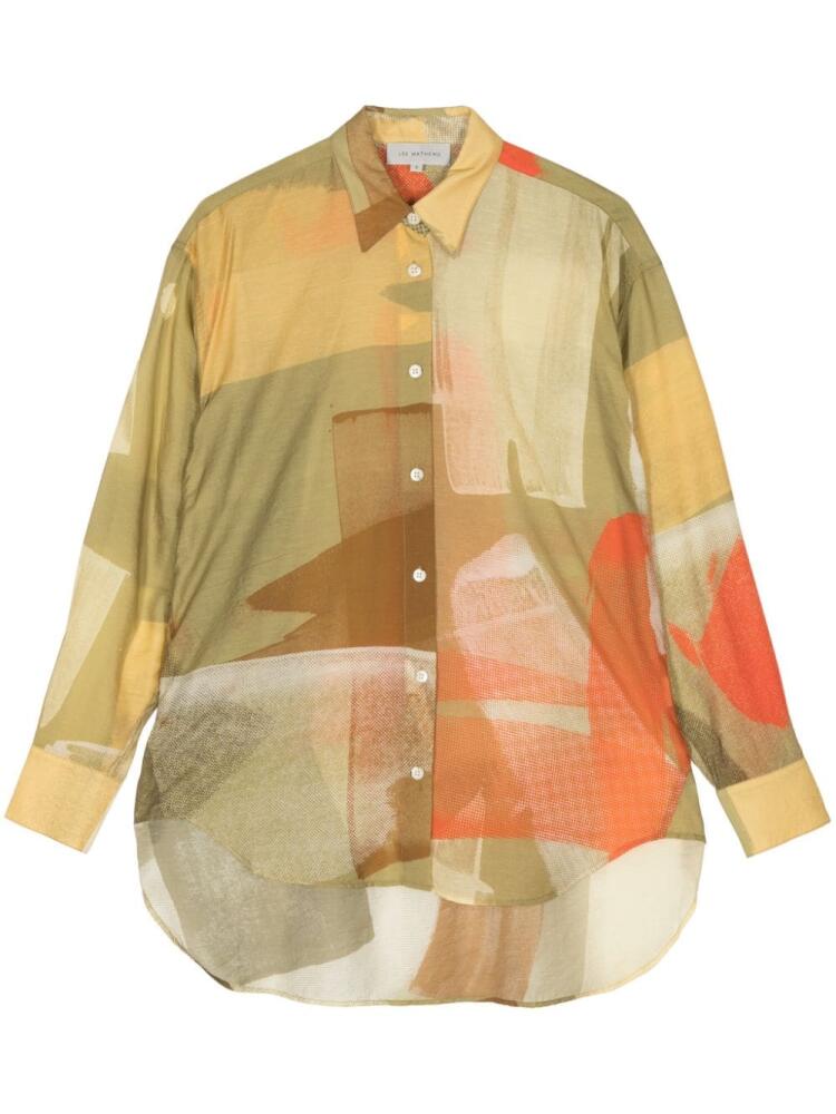 Lee Mathews Maya painterly-print shirt - Green Cover