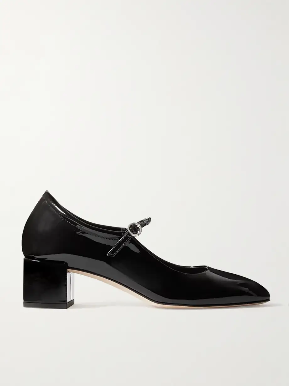 Aeyde - Aline Patent-leather Mary Jane Pumps - Black Cover