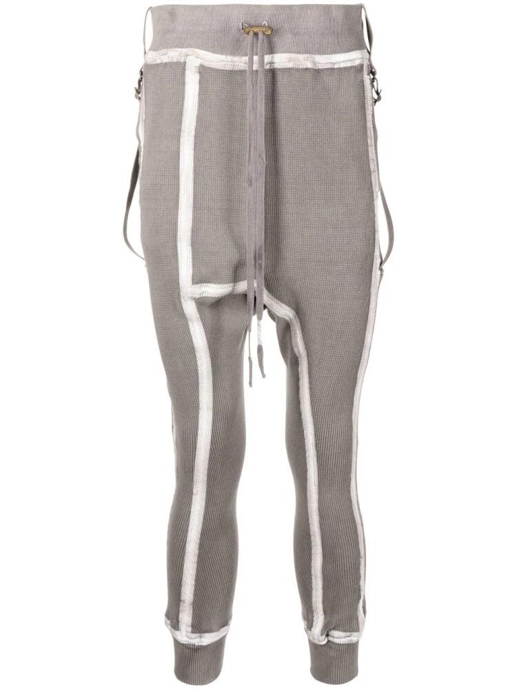 Boris Bidjan Saberi tape-detail drawstring track pants - Brown Cover