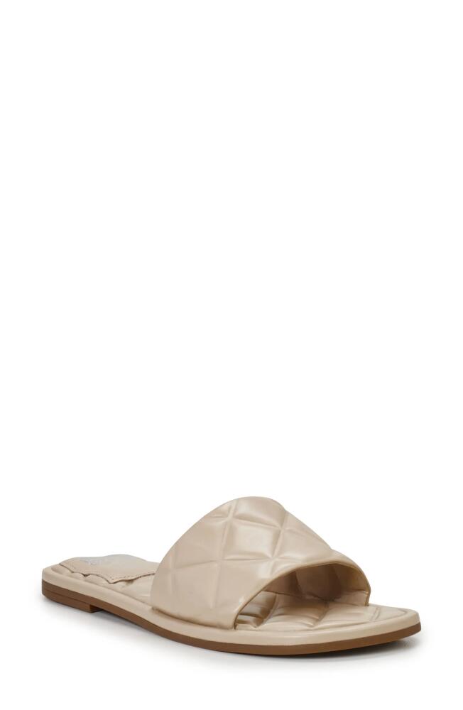 Vince Camuto Brennda Quilted Slide Sandal in Soft Buff Cover