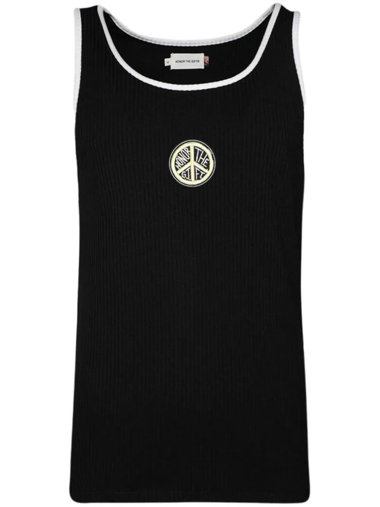 Honor The Gift Binded ribbed tank top - Black Cover