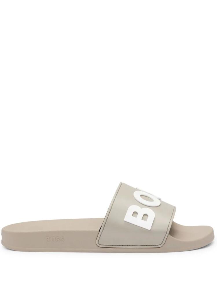 BOSS logo-embossed slides - Neutrals Cover