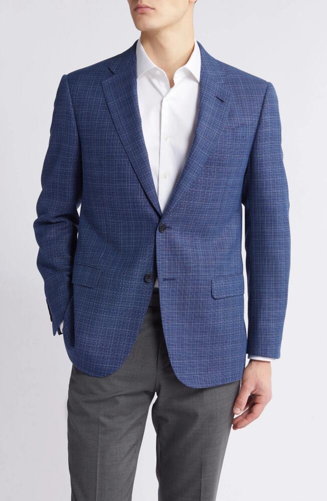 Emporio Armani Textured Basket Weave Wool Sport Coat in Blue Cover