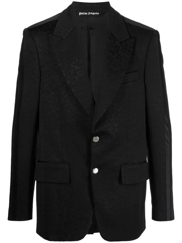 Palm Angels jacquard single-breasted blazer - Black Cover