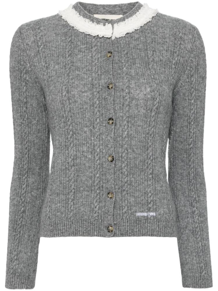 SHUSHU/TONG collar embellished cardigan - Grey Cover