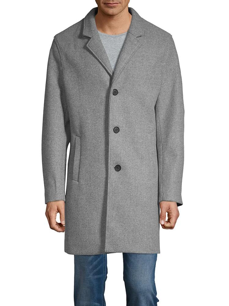 Cole Haan Men's Stretch-Wool Topcoat - Light Grey Cover