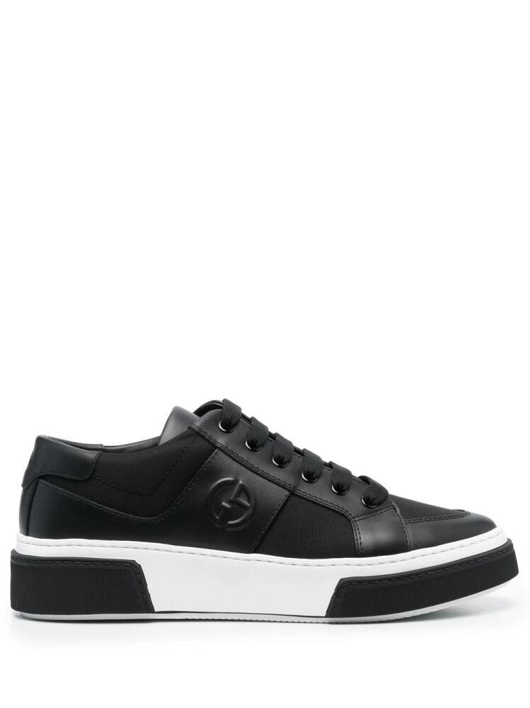 Giorgio Armani low-top lace-up sneakers - Black Cover