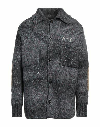 Amiri Man Cardigan Lead Cotton, Polyamide, Alpaca wool, Polyester, Ovine leather Cover