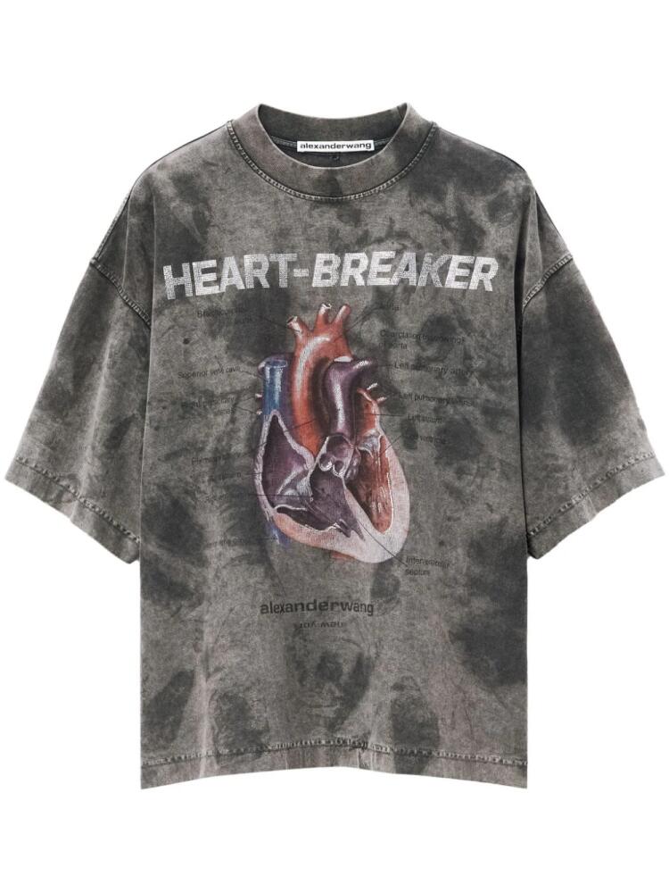 Alexander Wang Heartbreaker graphic-print cotton T-shirt - Grey Cover