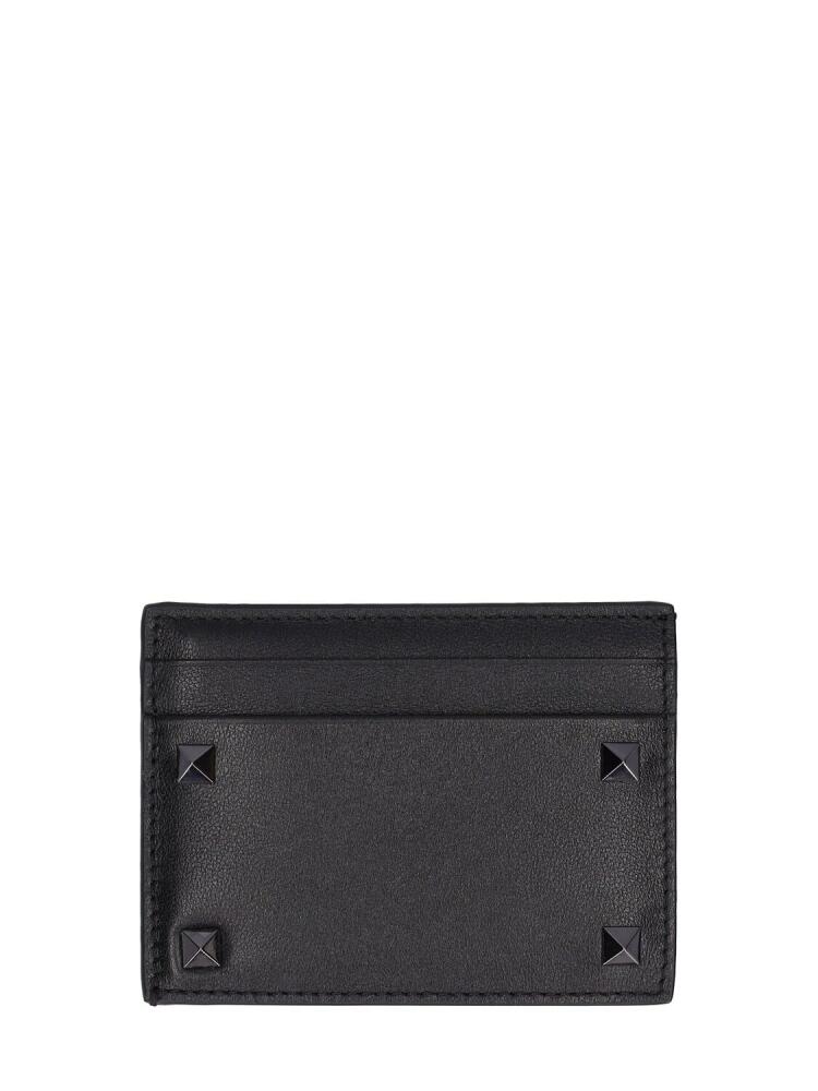 VALENTINO GARAVANI Rockstud Leather Card Holder Cover