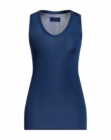 Alexandre Vauthier Woman Tank top Navy blue Viscose, Elastane Cover