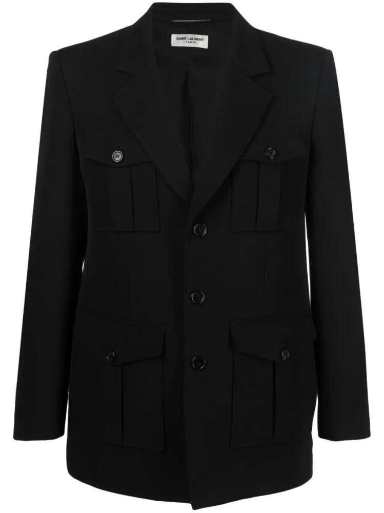 Saint Laurent single-breasted wool blazer - Black Cover