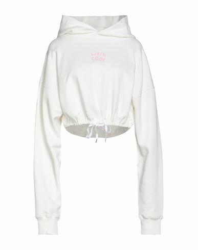 Livincool Woman Sweatshirt White Cotton Cover