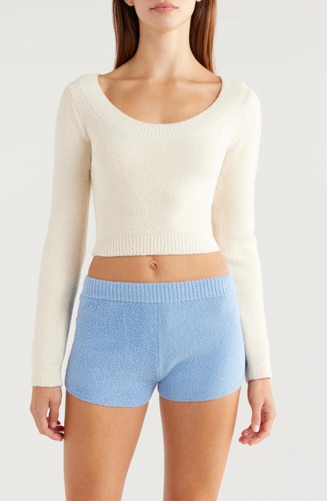 Florence by Mills Fuzzy Crop Sweater in Whitecap Cover