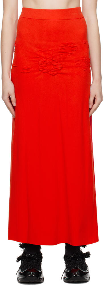 Cecilie Bahnsen Red Villa Midi Skirt Cover