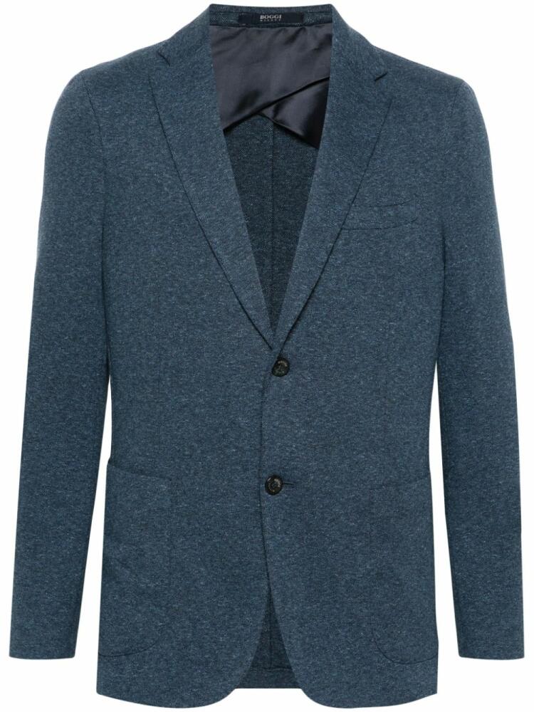 Boggi Milano mélange single-breasted blazer - Blue Cover