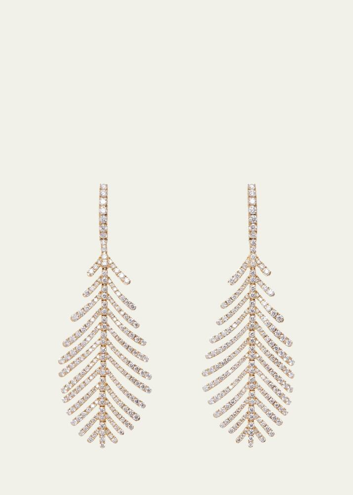 Sidney Garber 18K Yellow Gold Diamond Plume Earrings Cover