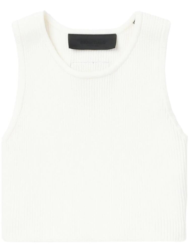 FEAR OF GOD ESSENTIALS logo-patch ribbed-knit tank top - White Cover