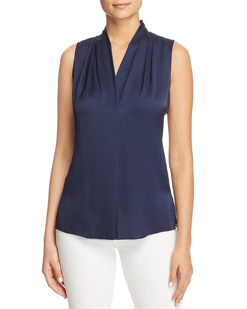 Kobi Halperin Mila Sleeveless V Neck Pleated Silk Blouse Cover