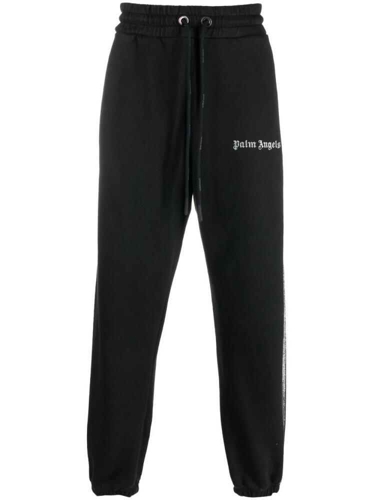 Palm Angels logo-print cotton track pants - Black Cover