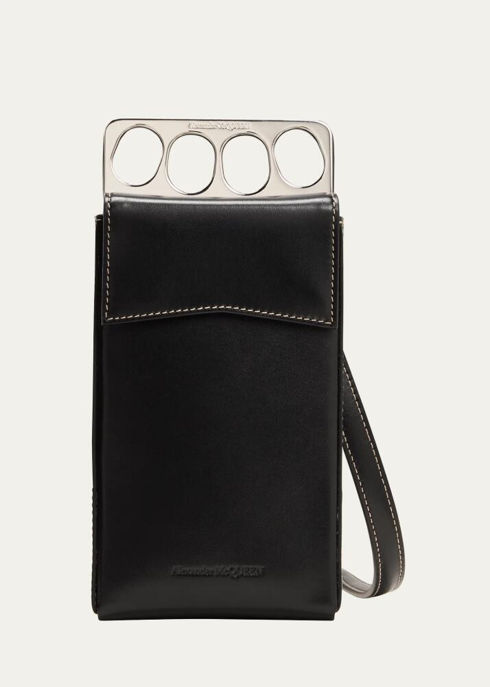 Alexander McQueen Men's The Grip Leather Phone Case Cover