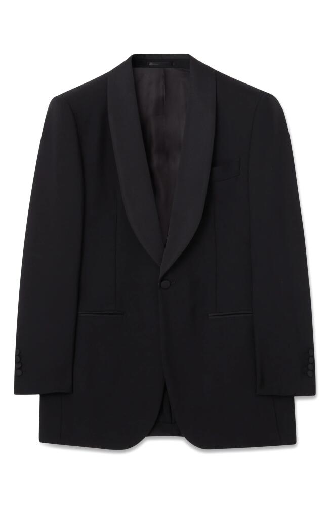 BLK DNM 55 Wool & Mohair Blazer in Black Tux Wool Cover